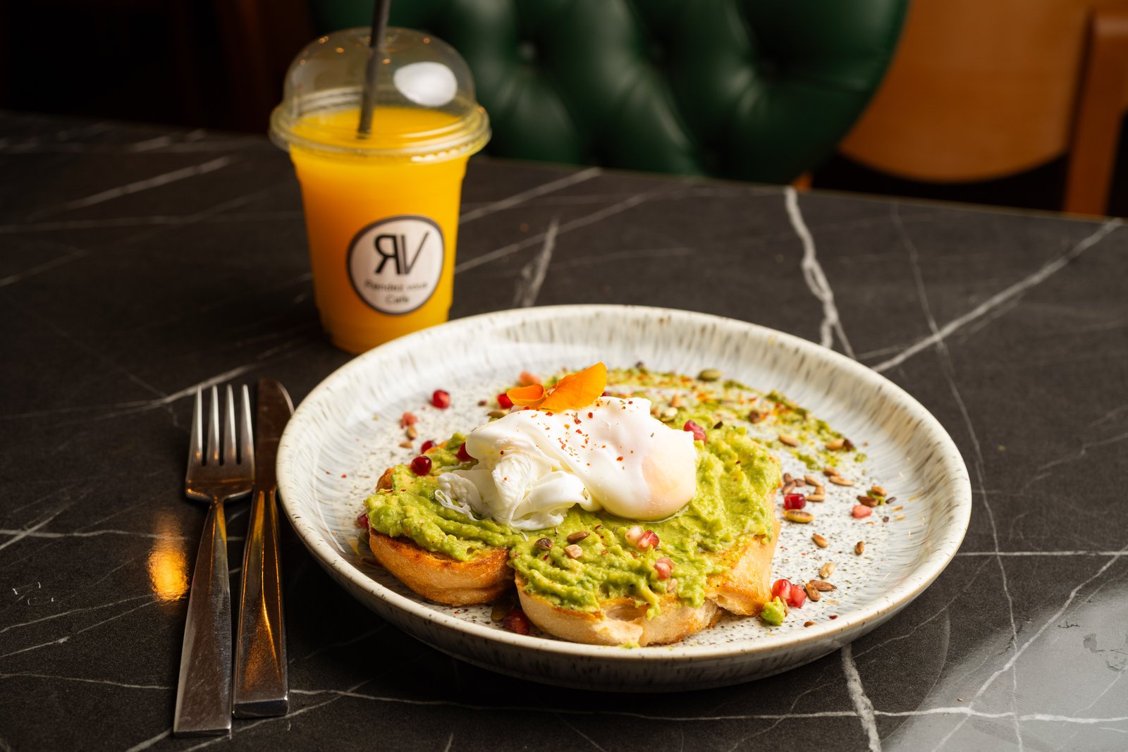 Avocado toast with poached eggs