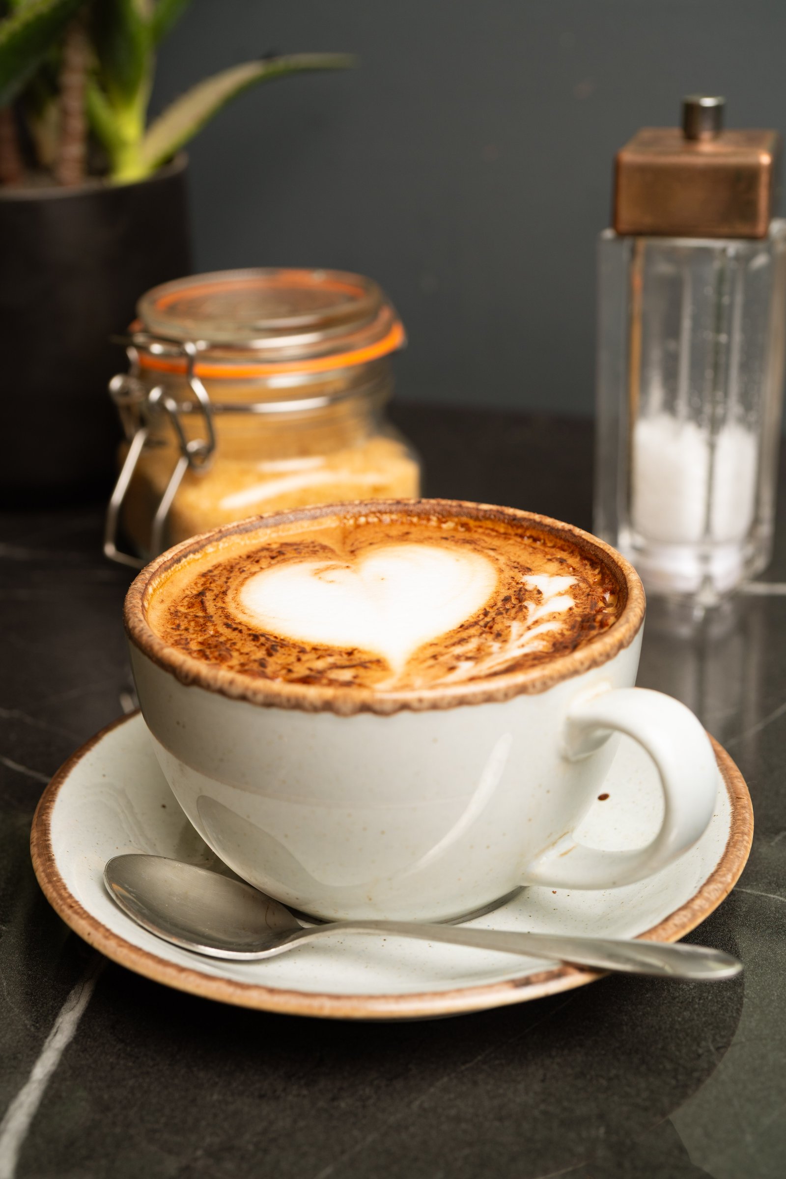 Professional heart latte art